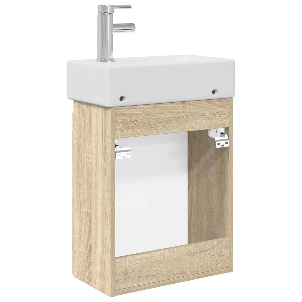 Mobile bagno con rubinetto Rovere Sonoma 45,5 x 22,5 x 84 cm