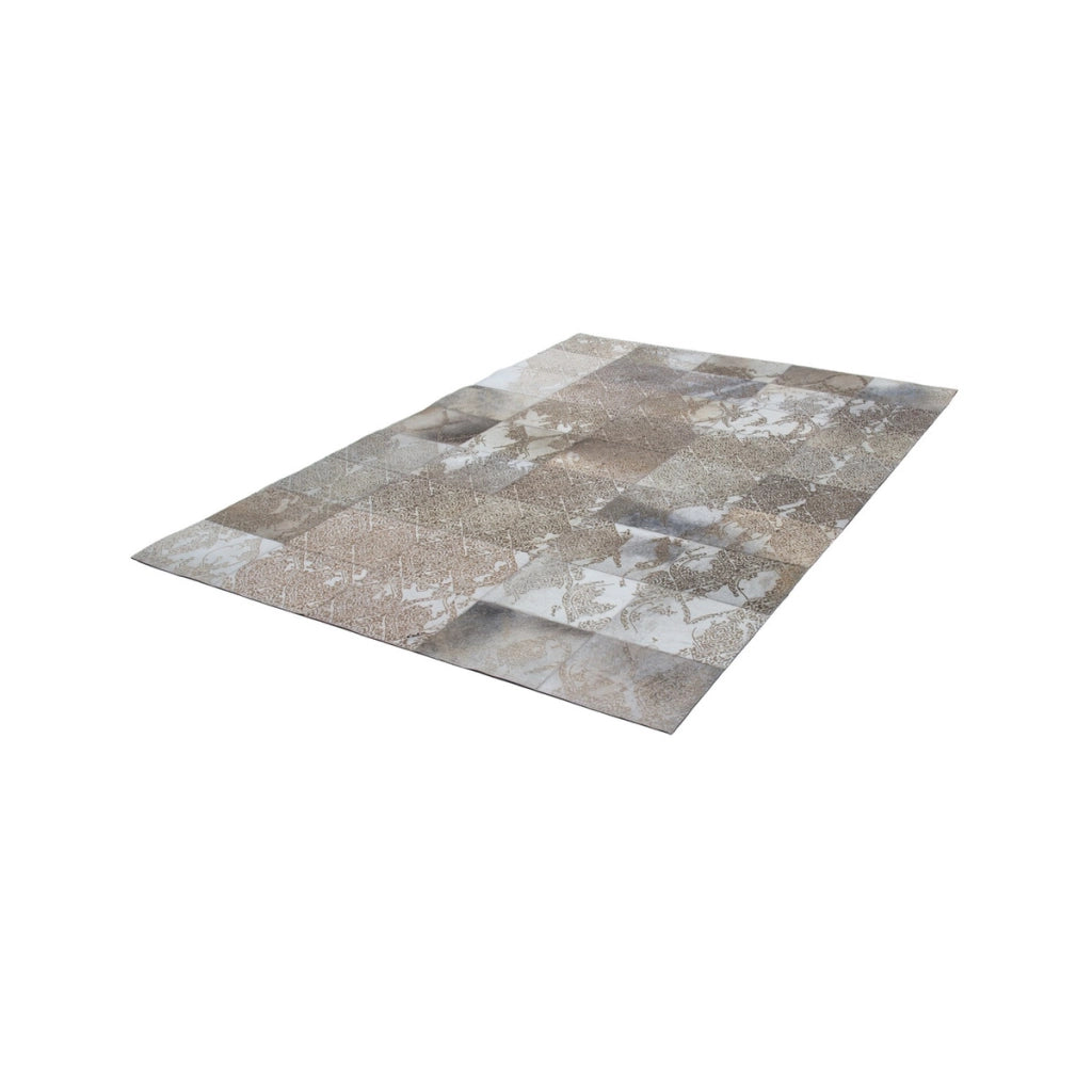 Tappeto Viper 333 in pelle e poliestere argento