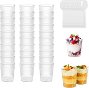 50x Coppe Dessert trasparenti con cucchiaio (55ml) - Coppe dessert riutilizzabili per feste e buffet