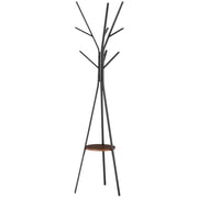 Appendiabiti a Piantana con Ripiano ¨C Xylo ¨C Metallo Marrone 45x45x180cm 9 Ganci
