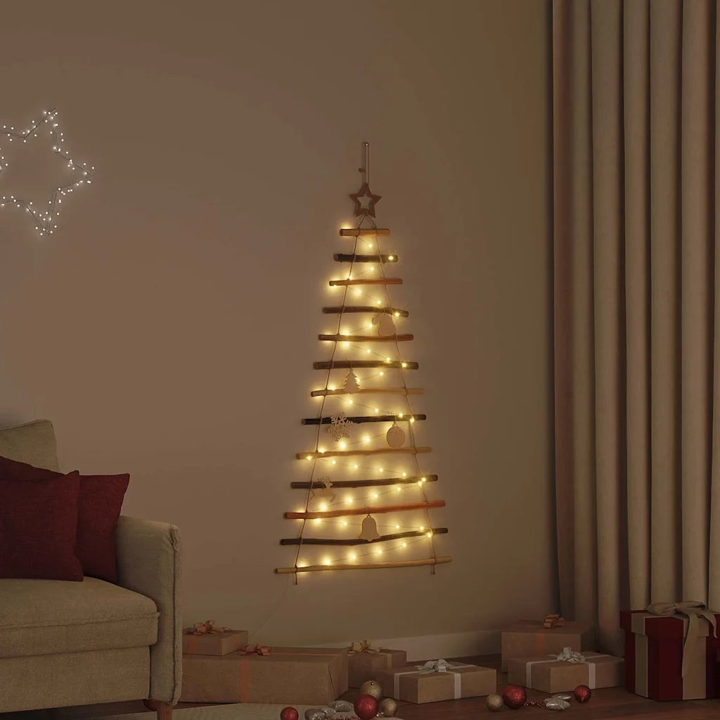 Albero di Natale Naturale 120 cm legno massiccio di frassino