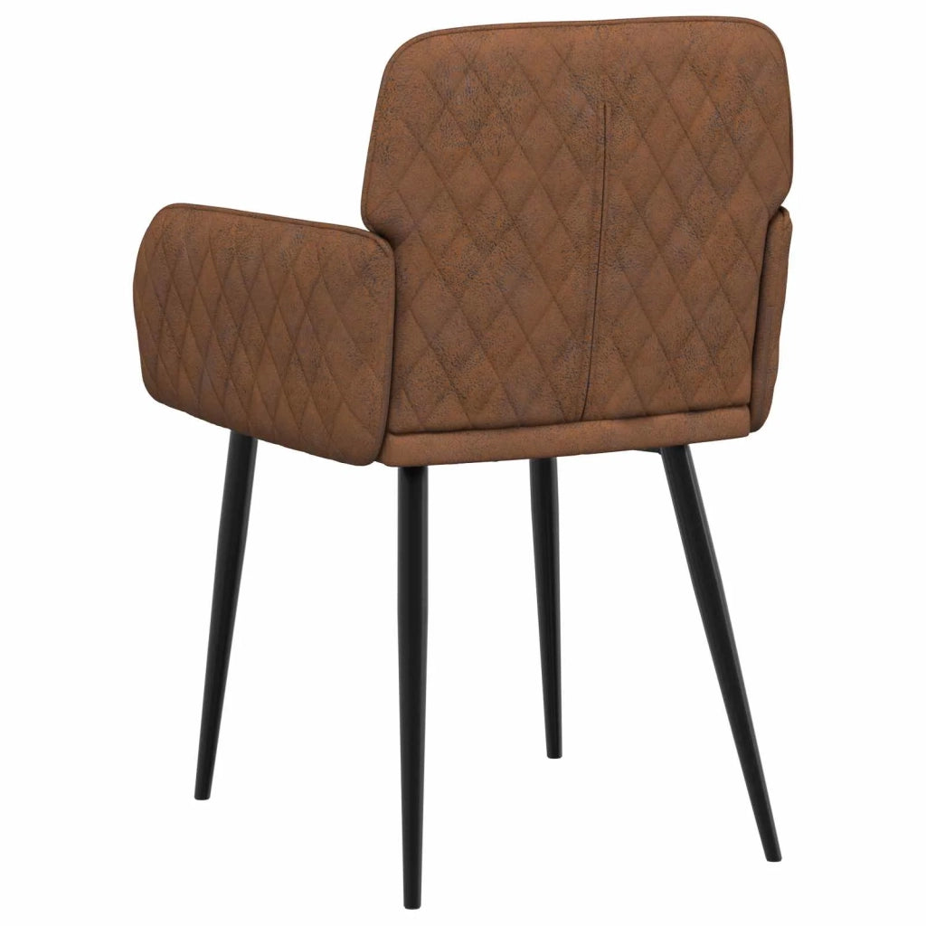 Sedie da pranzo 2 pcs Pelle Scamosciata Sintetica Marrone 42034303