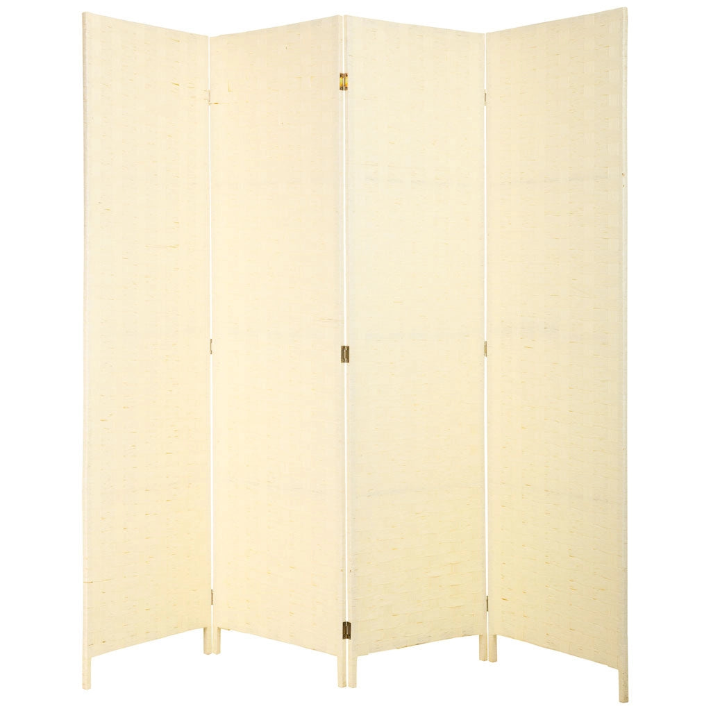 Biombo papel trenzado 4 hojas 50(x4)x3x180h cm
