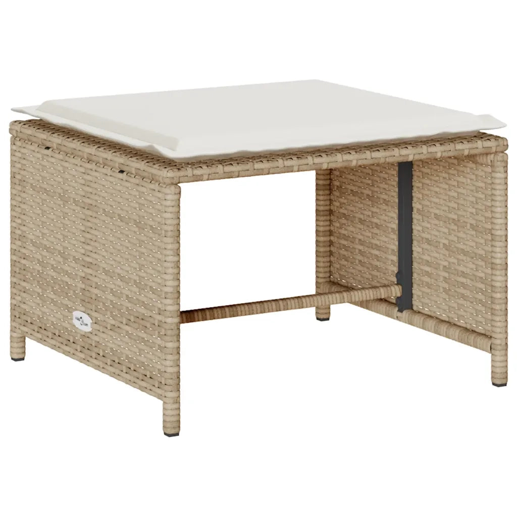 Set Divano da Giardino 5 pz con Cuscini Beige in Polyrattan 4104167