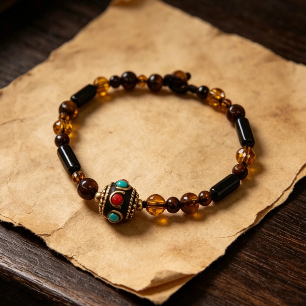 Braccialetto di nicchia in stile etnico esotico retr¨° color marrone