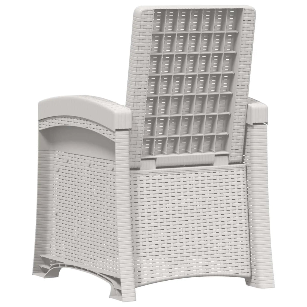 Sedia da giardino reclinabile effetto rattan Bianco e Antracite 8012009