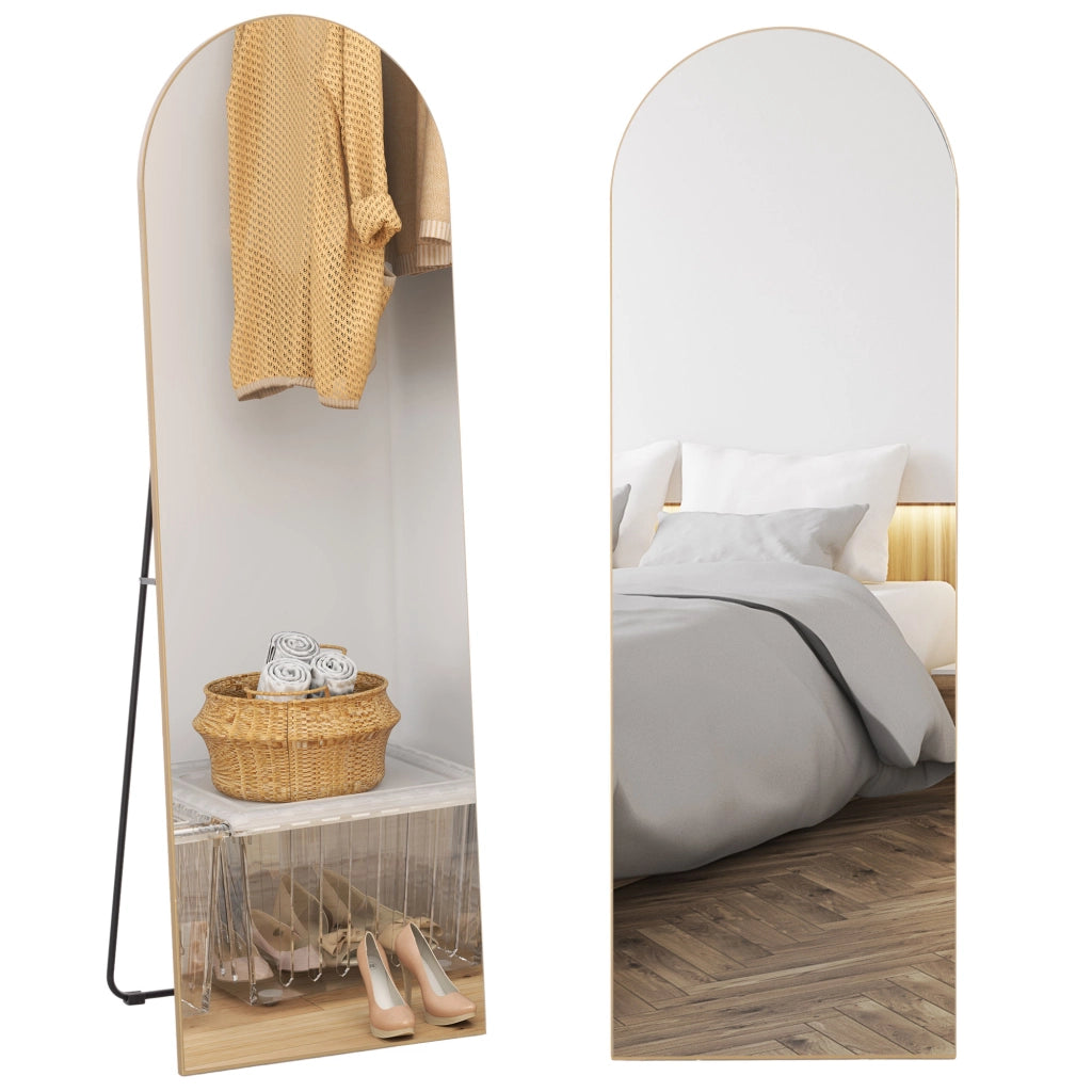 Specchio da Parete Arcuato 150x50 cm ¨C zephmum ¨C Dorato