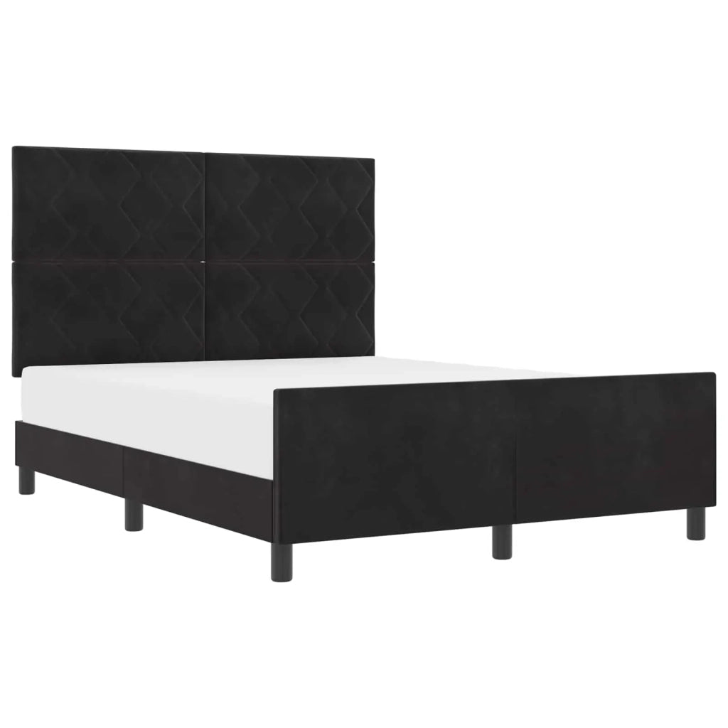 Letto a molle con testiera Nero 160 x 200 cm Velluto 3345019