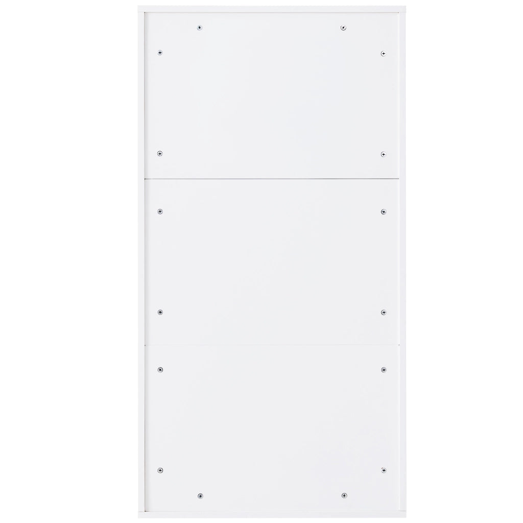 Scarpiera stretta con 3 ante ribaltabili e ripiani regolabili in MDF e truciolare bianca per ingresso 60 × 24 × 114 cm