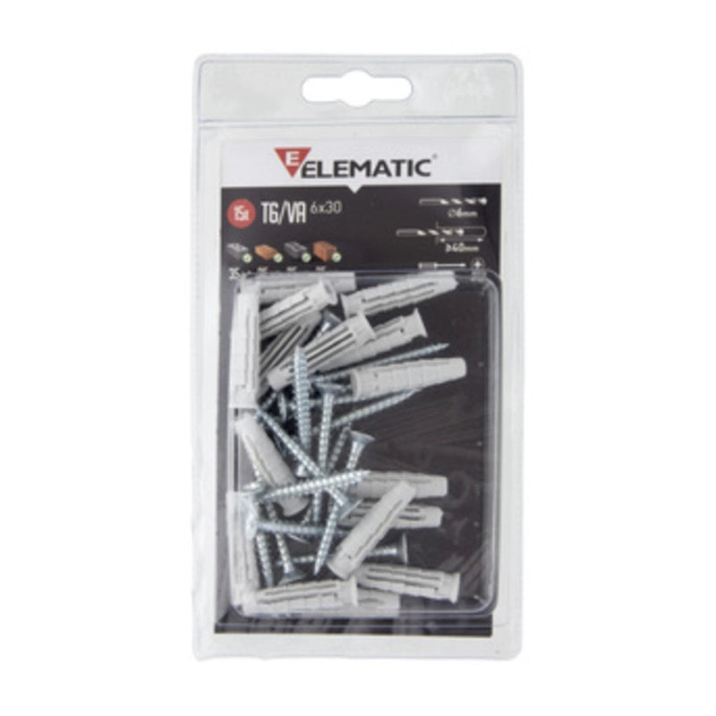 ELEMATIC TASSELLO T6 VA  5X25 C/VITE CONF. 100 PZ