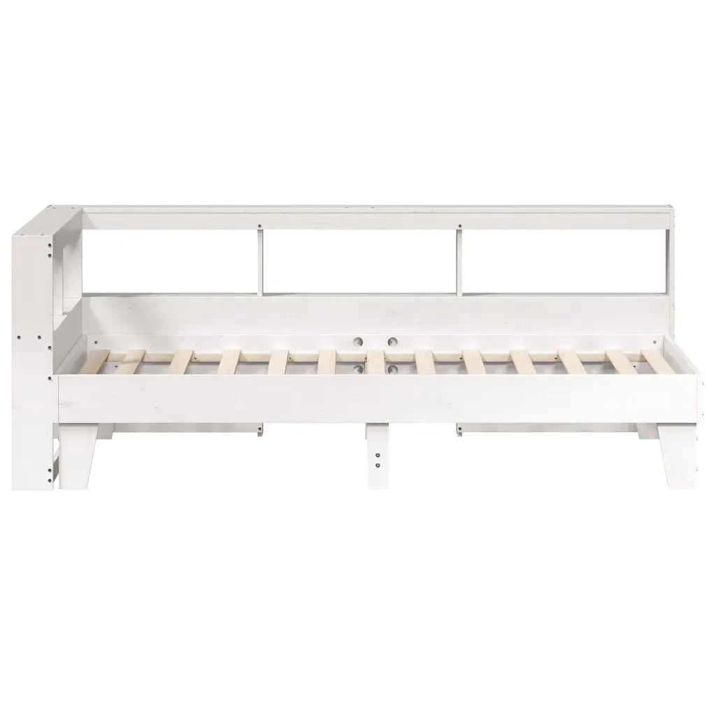 Letto con Libreria senza Materasso-Struttura Letto con contenitore 75x190 cm in Legno Pino 191370