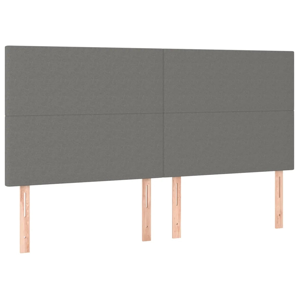 Testiera Grigio Scuro 200x5x118/128 cm Tessuto 3116075