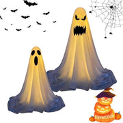 Decorazioni per Halloween - 2 pezzi di spiriti luminosi per esterno - Decorazioni per Halloween esterne con luce LED - Spiriti in piedi spettrali alimentati da batterie - Decorazioni per Halloween per terrazza - prato - festa di giardino