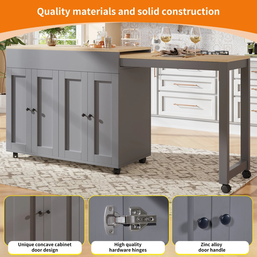 TAVOLO BAR ALLUNGABILE 117-180 x 50 x 94,6 cm Grigio MDF