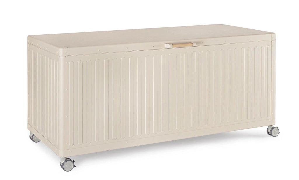 Baule Contenitore da Esterno 164,8x72x70h cm Apertura Facile e Ruote in Alluminio Ocean M Seta