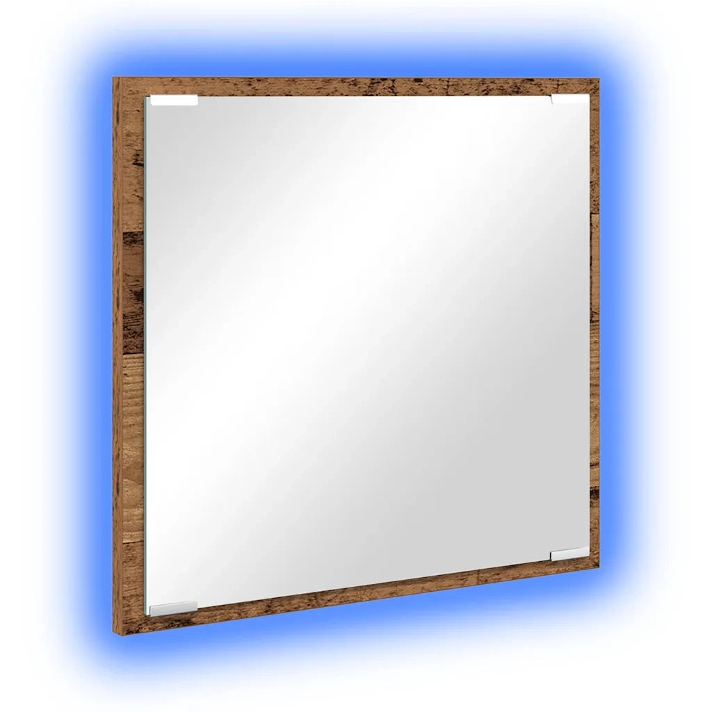 Specchio da Bagno LED-Specchio decorativo con LED Legno vecchio 40 x 37 x 8.5 cm