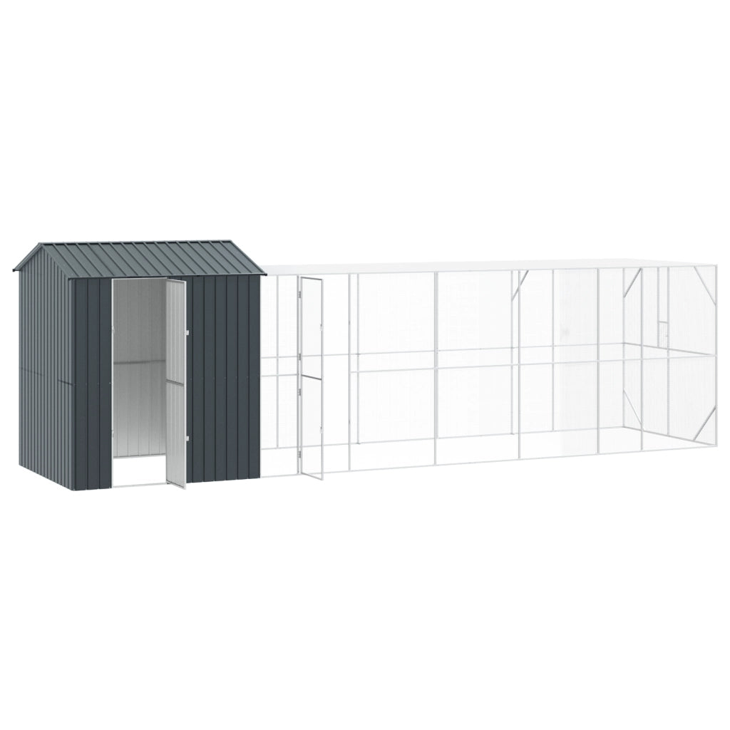 Voliera per Uccelli con Estensione Antracite 210x817x247 cm Acciaio