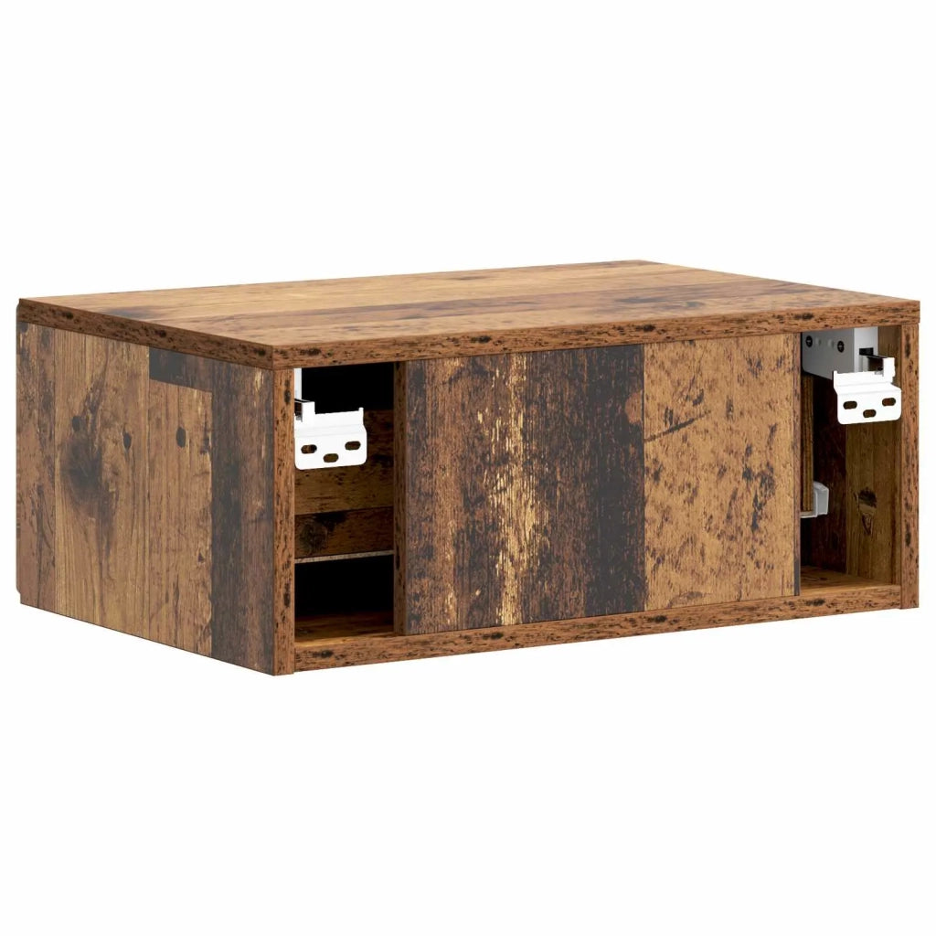 Mobiletto da notte a muro Legno antico 49 x 34,5 x 20 cm 899141