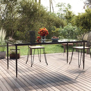 Tavolo Pranzo Giardino Nero200x100x74 Acciaio e Vetro Temperato