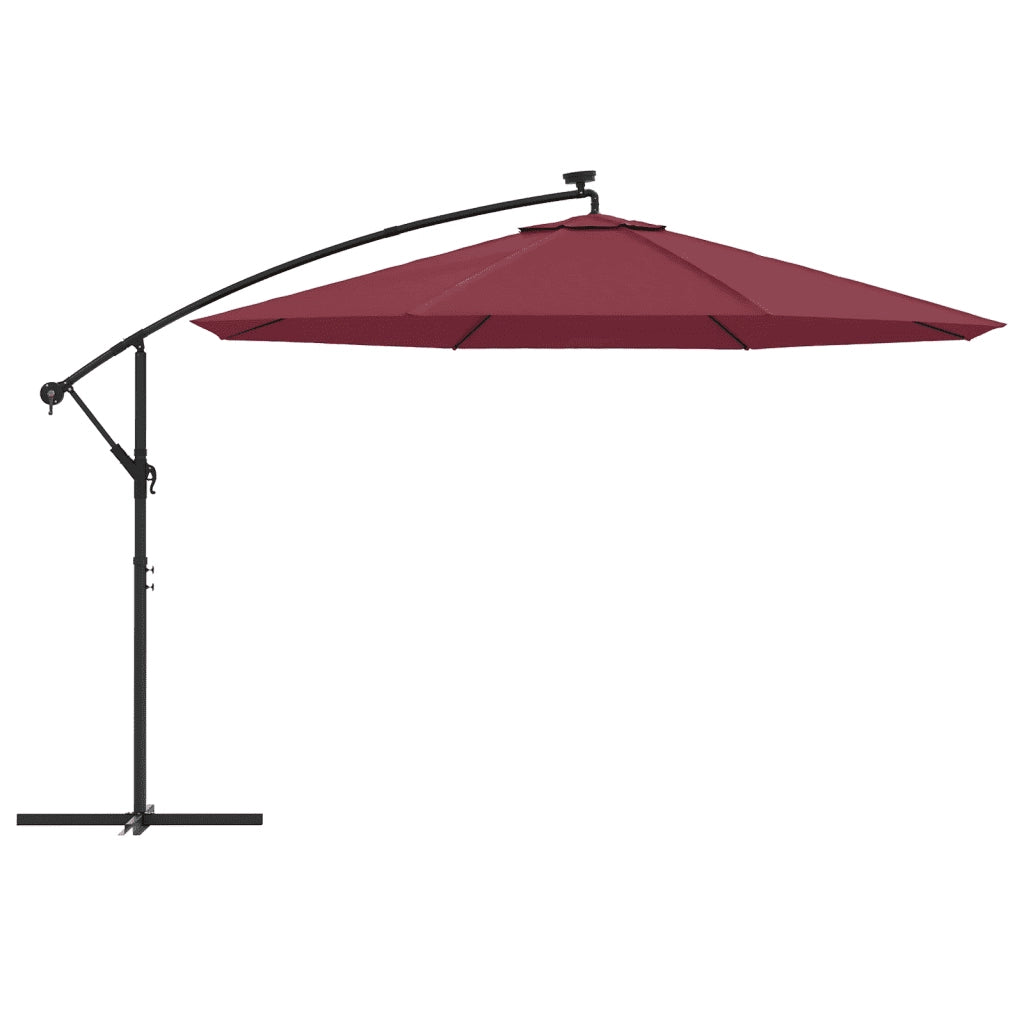 Ombrellone a Sbalzo con Luci LED Rosso BordÃ² 350 cm