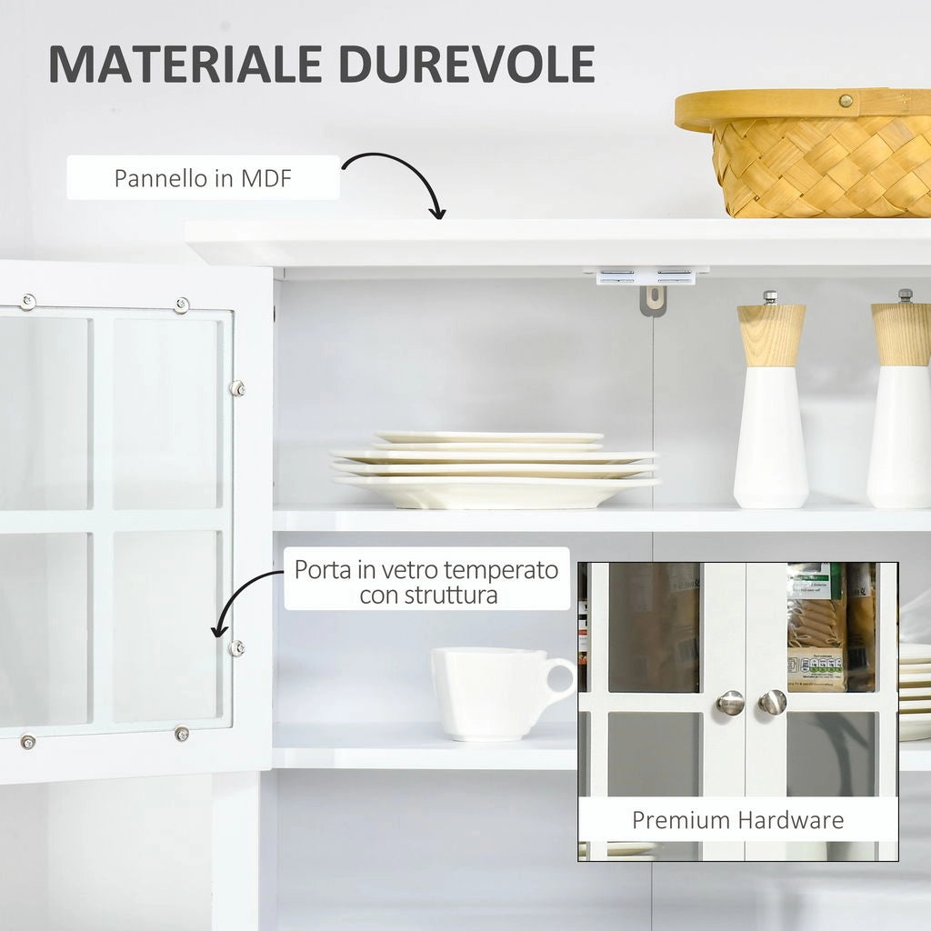 MOBILE ALTO CON 2 ANTE E RIPIANI REGOLABILI 68.6X40X164CM BIANCO