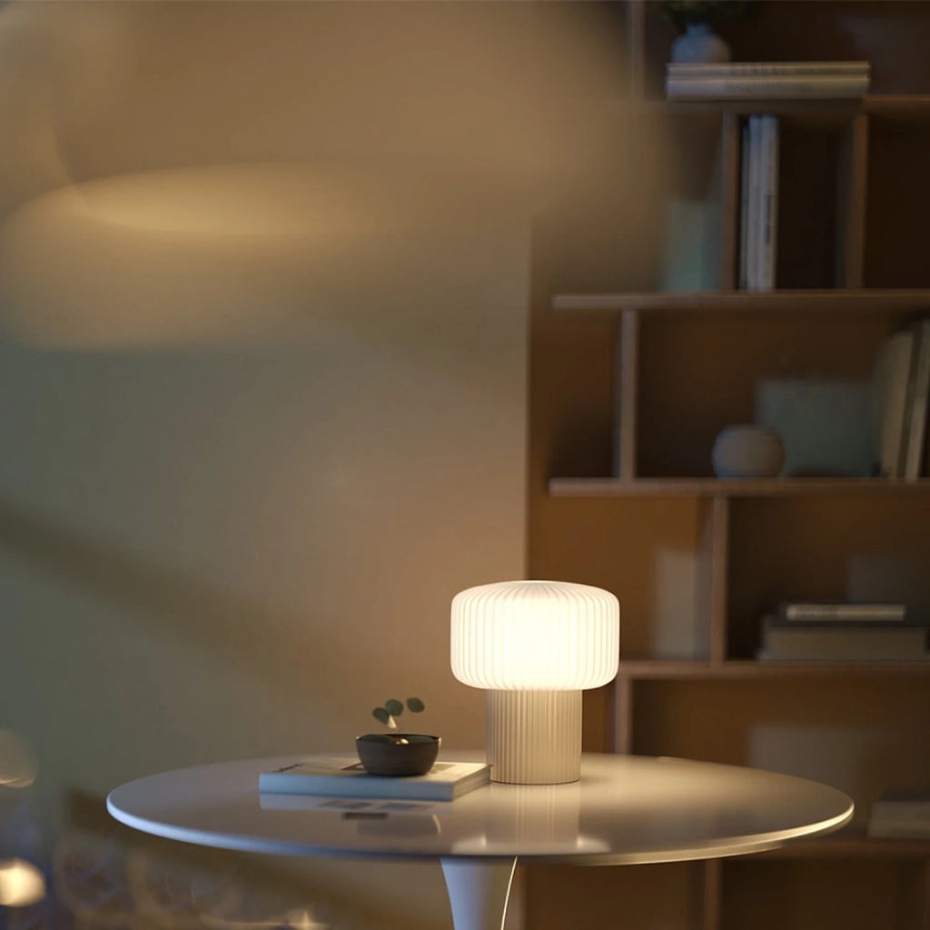Lampada Da Tavolo Moderna Omaggio Ceramica E Vetro 1 Luce G9
