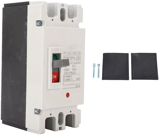 Interruttore di Corrente 200A - Scatola in Materiale Liquido - Tensione DC 1000 V - Capacità di Interruzione 20KA - Contattori in Lega d'Argento - Plastica Termoindurita - Interruttore di Protezione
