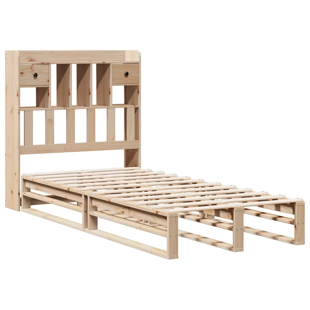 Letto Libreria senza Materasso 100x200 cm in Legno di Pino 3323953
