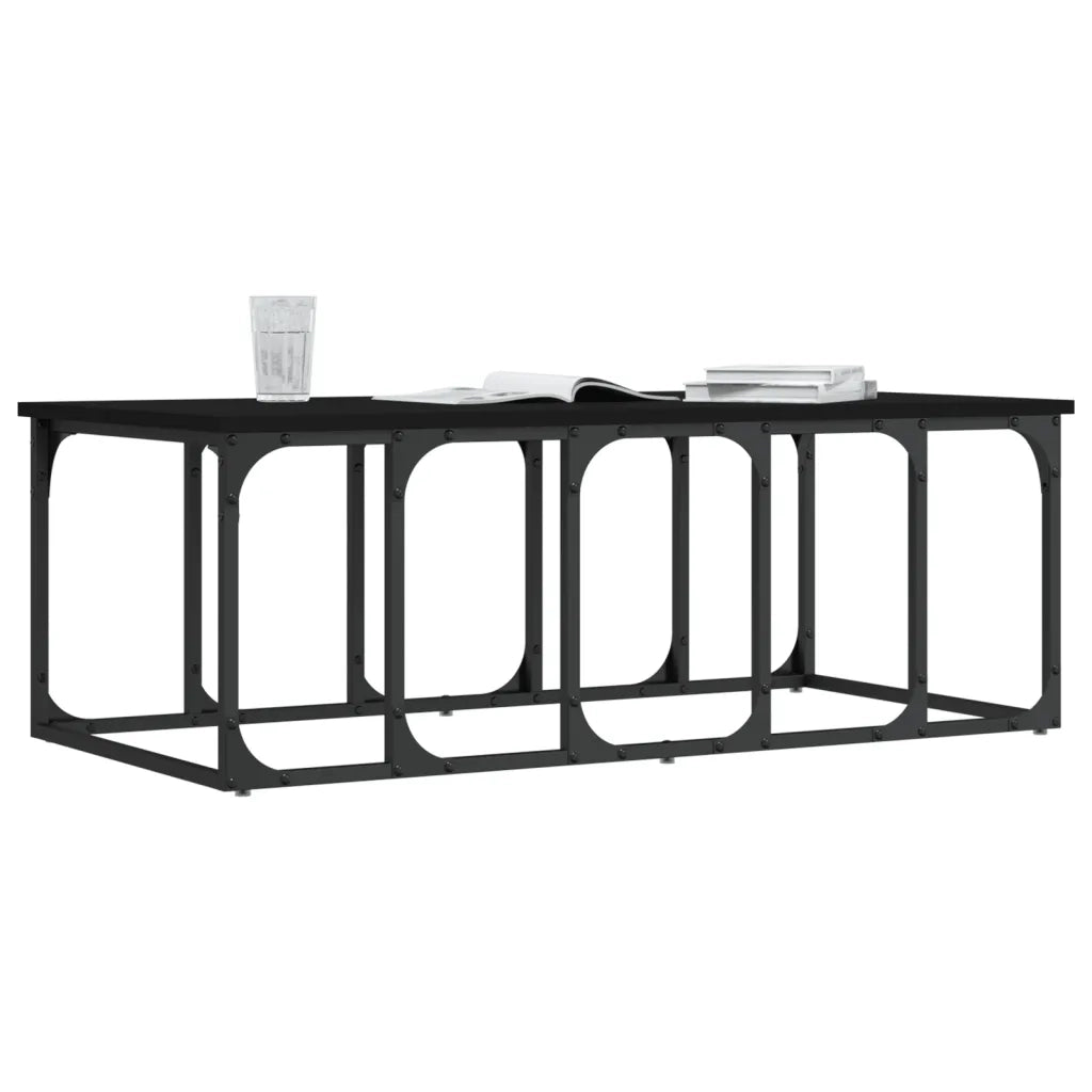 Tavolino da Salotto-Tavolino da soggiorno-Tavolo Nero 100x50x35,5 cm in Legno Multistrato