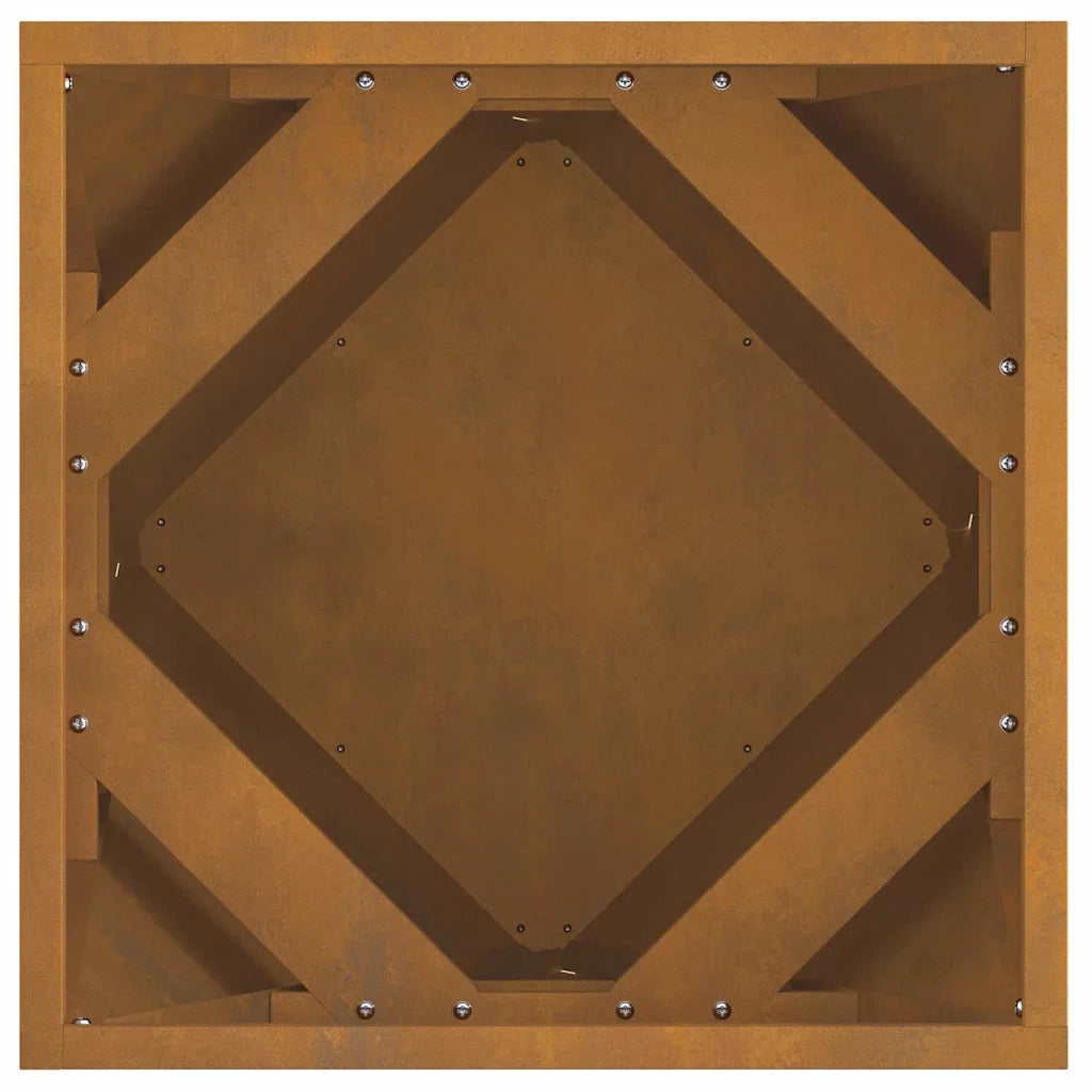 Fioriera moderna da esterno 40 x 40 x 40 cm ideale per piante decorative giardino terrazzo realizzata in acciaio arrugginito 02_0053074