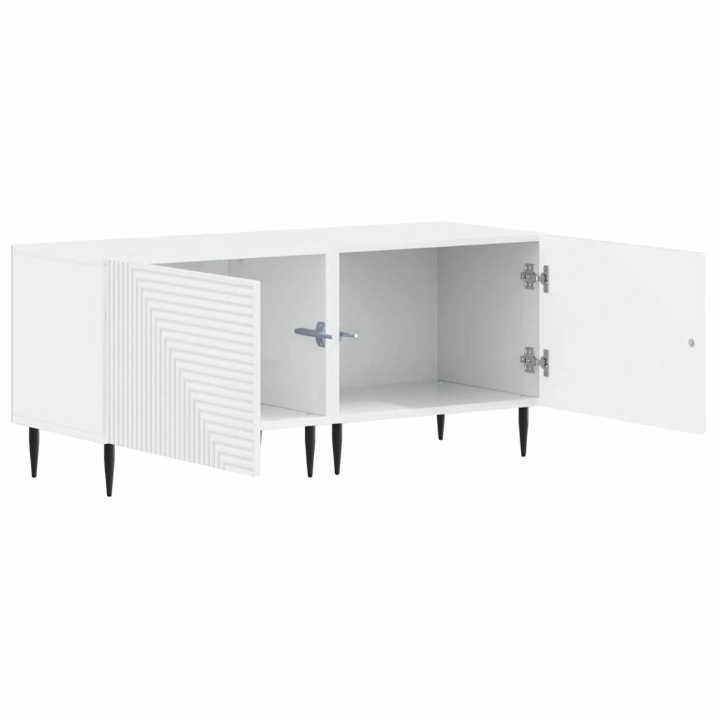 Mobile TV Bianco Lucido Legno ingegnerizzato 896899