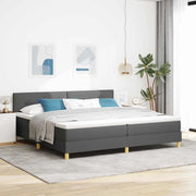 Letto a Sorgente LED Grigio scuro 200 x 200 cm Tessuto 3342465