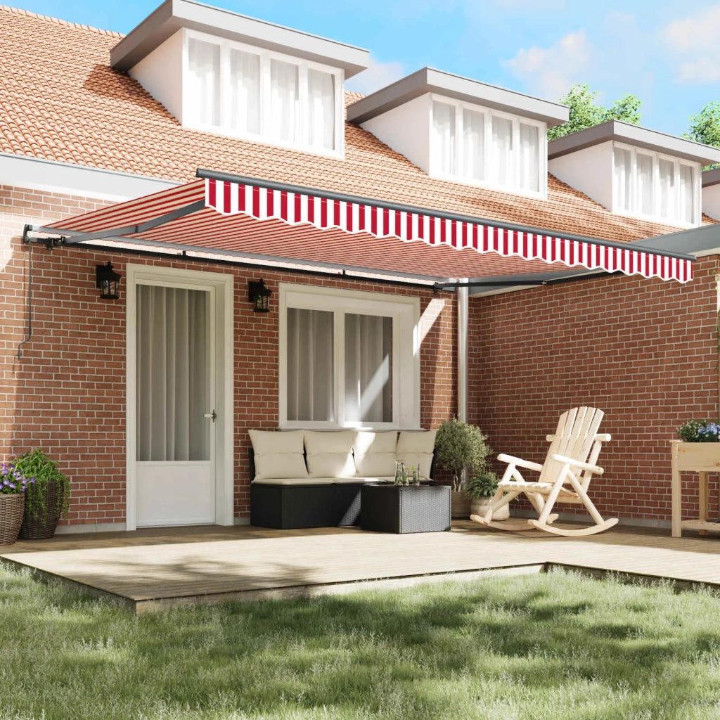 Tenda Retrattile Rosso e Bianco 450 × 350 cm 3331101