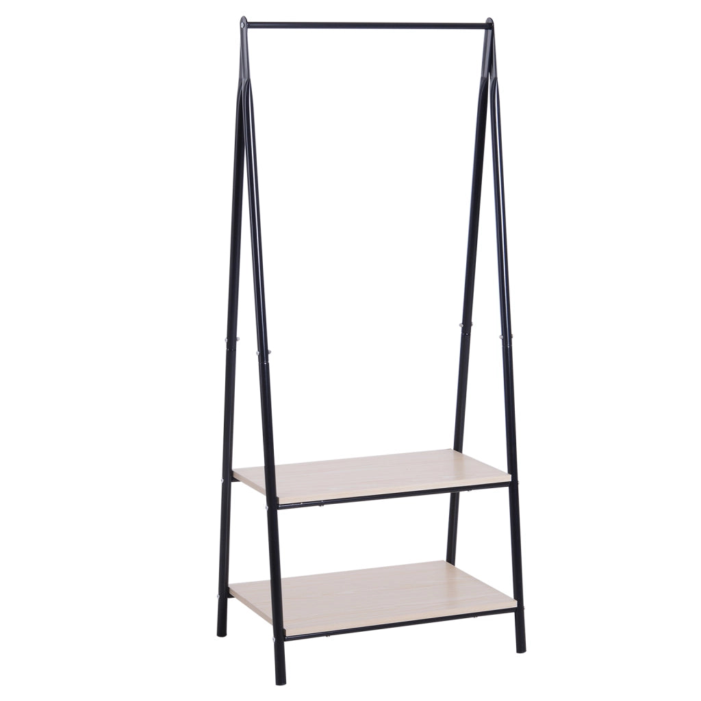 Appendiabiti da terra con scaffali e barra ¨C zephmum ¨C 64x42,5x149cm nero