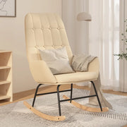 Sedia a Dondolo Crema in Tessuto 341255