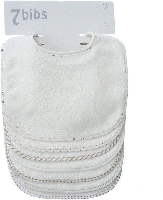 Slabber doppia strato, cotone, morbido, assorbente, 7 pezzi (bianco, impermeabile)