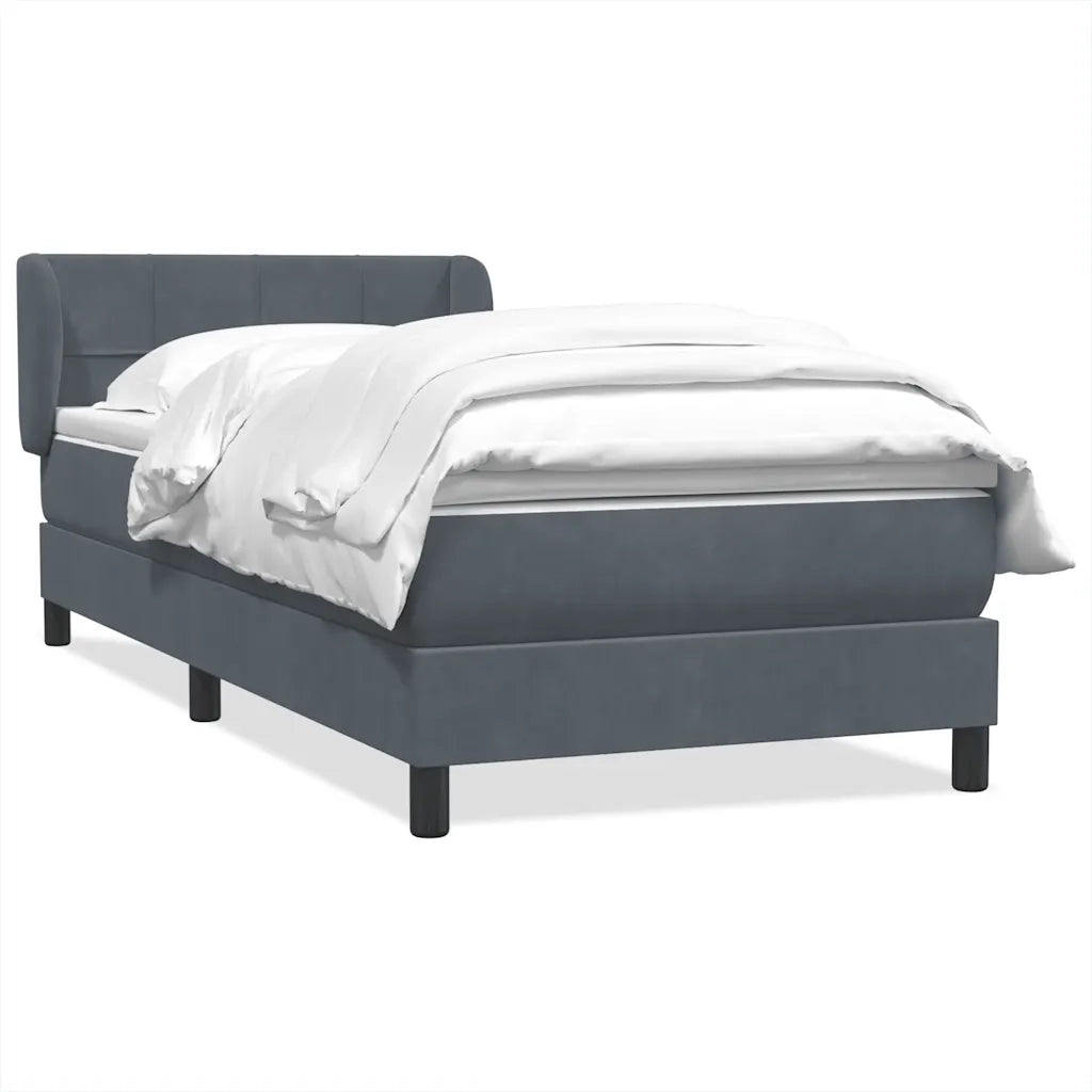 vidaXL Giroletto a Molle con Materasso Grigio Scuro 80x210 cm Velluto