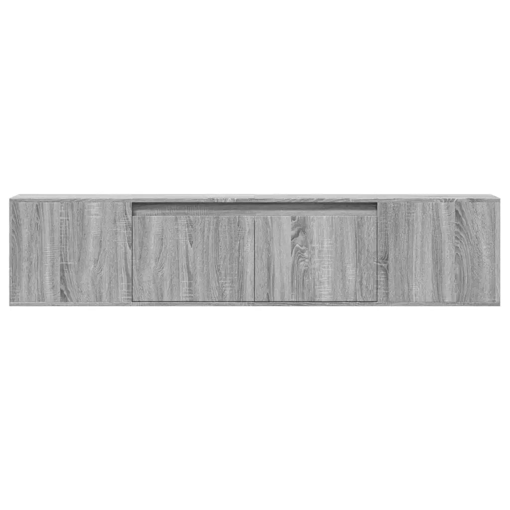 Mobile TV a Parete con LED Grigio Sonoma 180x31x39,5 cm 3307959