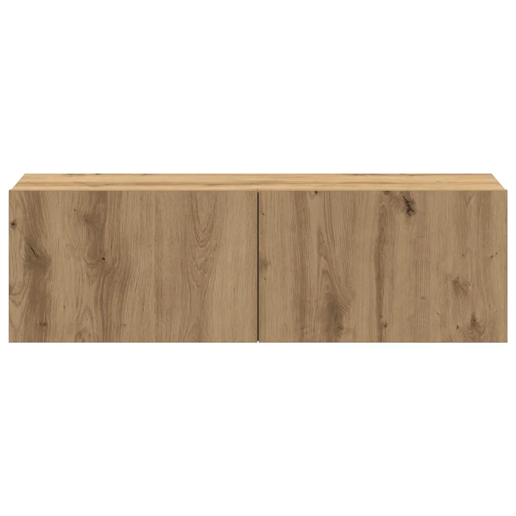 Set Mobile TV 4 pz-Set di 4 Credenza per TV Montato a Parete Rovere in Legno Multistrato