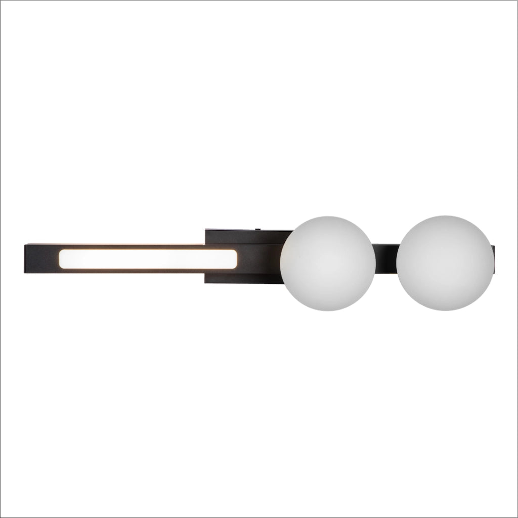 Applique Magnet nero/bianco LED 13W 2xG9 sfere Milagro