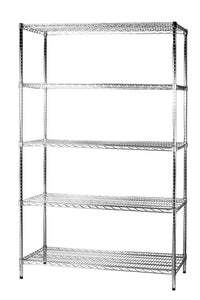 Scaffale 5 Ripiani 120x45x200 cm in Metallo Cromato Tosini