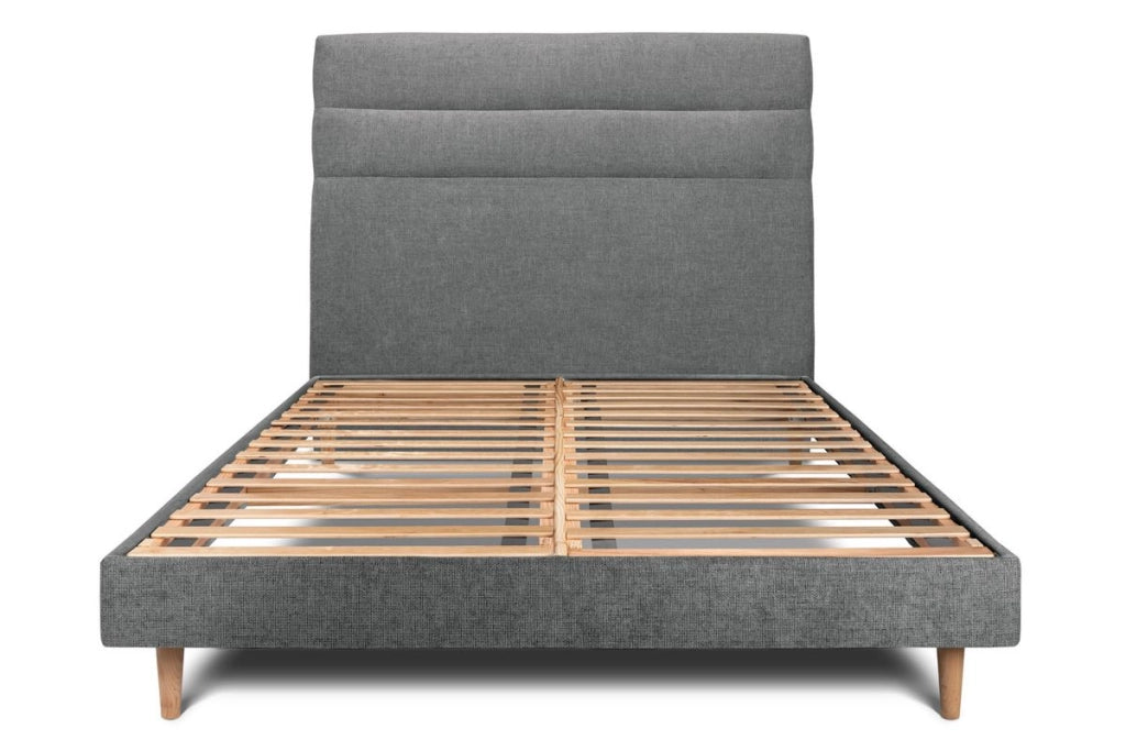 Letto 140x200 cm con testiera in linea - Tessuto Tela opaca