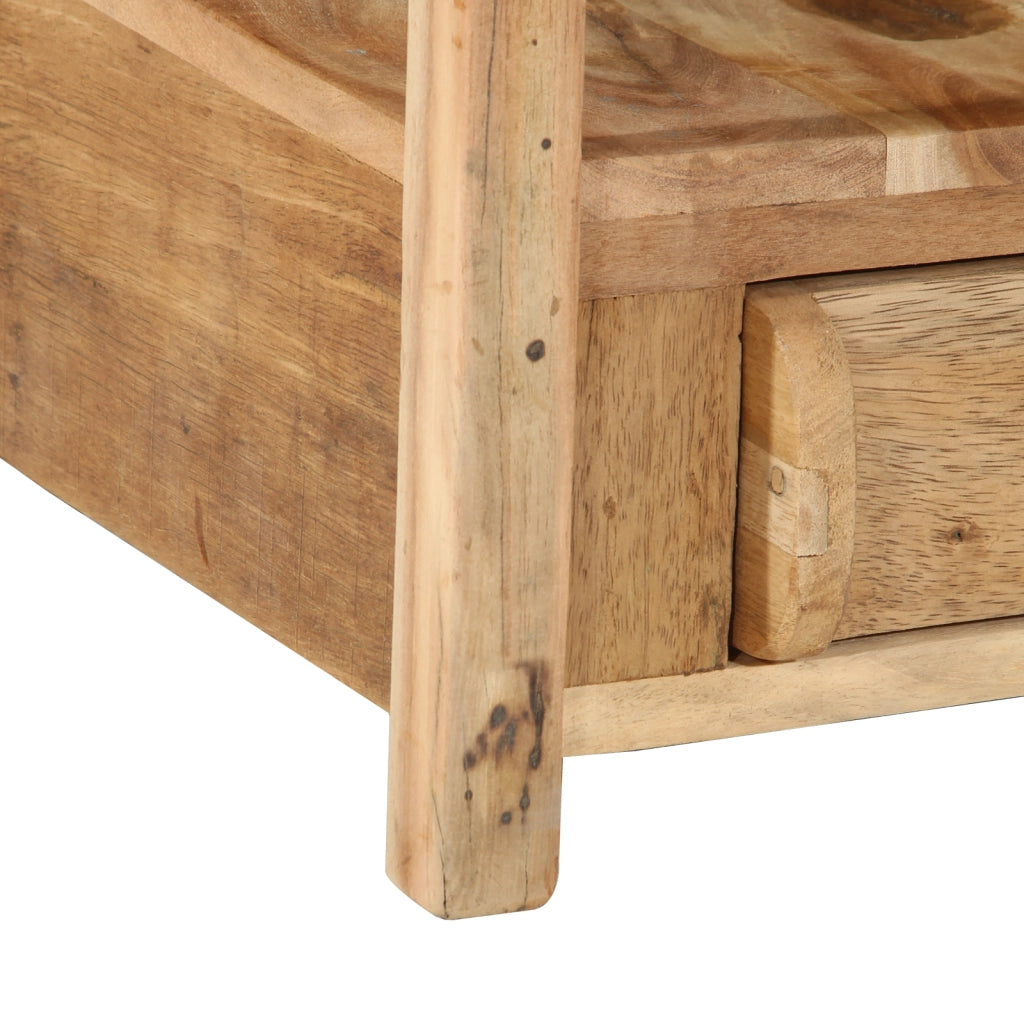 Tavolino 43x32x46 cm Legno Massello Recuperato