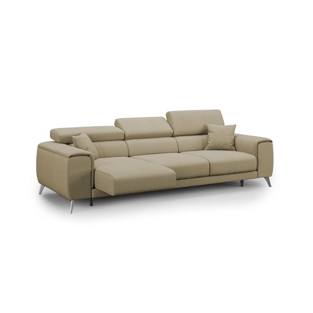 Fusion Divano con 3 sedute allungabili in tessuto smacchiabile T05 260 cm cammello