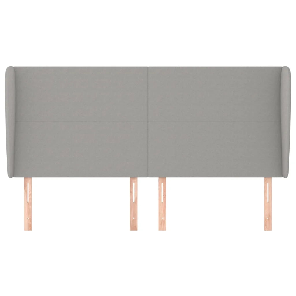 Testiera ad Orecchio-Testata con Orecchie Grigio Chiaro 203x23x118/128 cm in Tessuto 467477