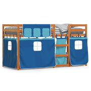 Letto singolo | Letto per adulti | Letto a Castello senza Materasso Blu 90x200cm Massello Pino