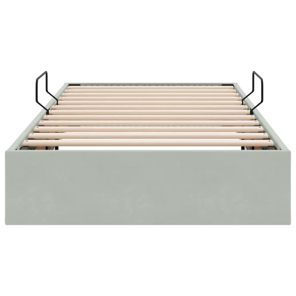 Letto ottomano Grigio Chiaro 100 x 200 cm Velluto 3442862