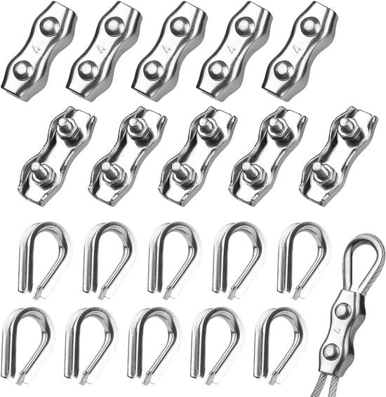 Set di viti per cavi - 20 pezzi fissaggio cavo - acciaio inossidabile
