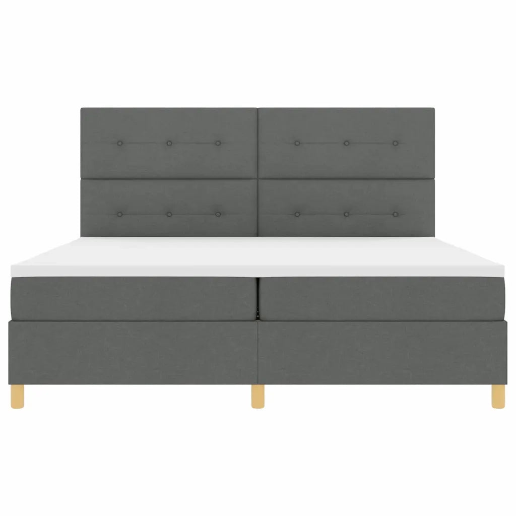 Letto a molle con materasso Grigio scuro 200 x 200 cm Tessuto 3339645