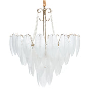Lampadario in metallo vetro e ottone 60 cm Cristalli Stile Glamour
